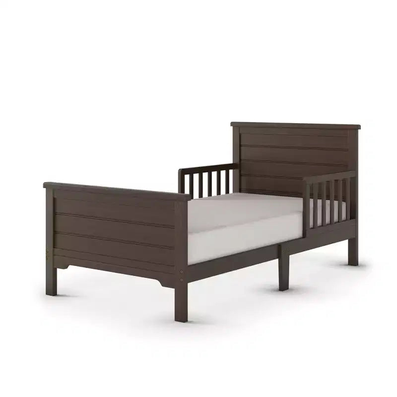 Lit pour enfant avec barrières de sécurité, design bas au sol, en pin