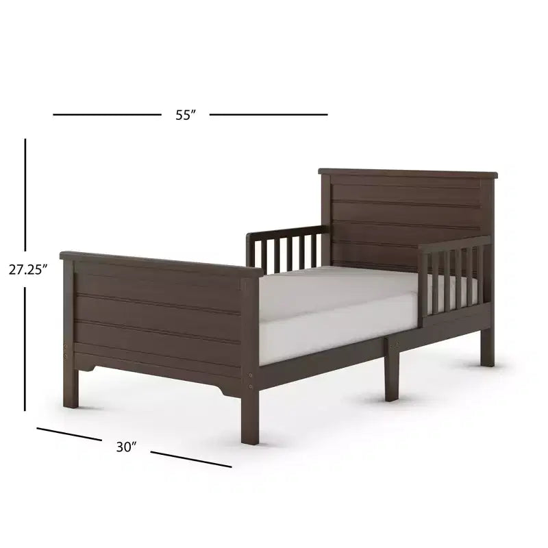 Lit pour enfant avec barrières de sécurité, design bas au sol, en pin