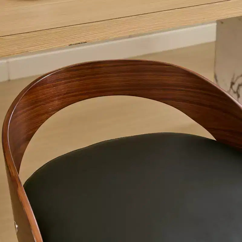 Tabouret de bar pivotant moderne en bois, rembourré en similicuir 24,8