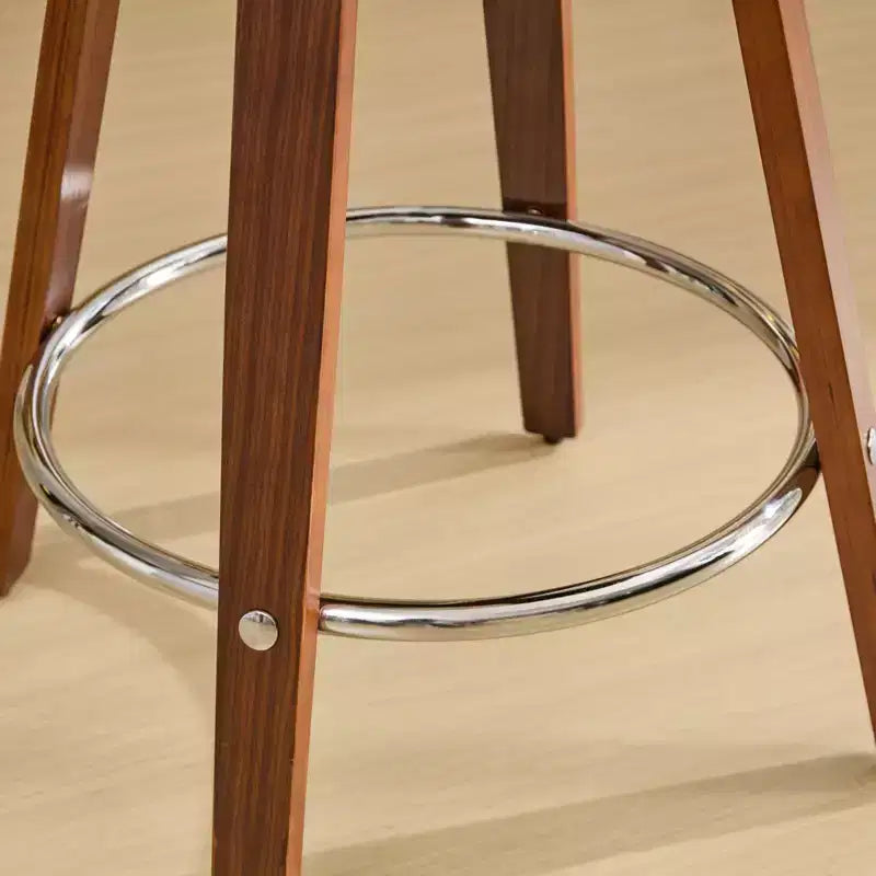 Tabouret de bar pivotant moderne en bois, rembourré en similicuir 24,8