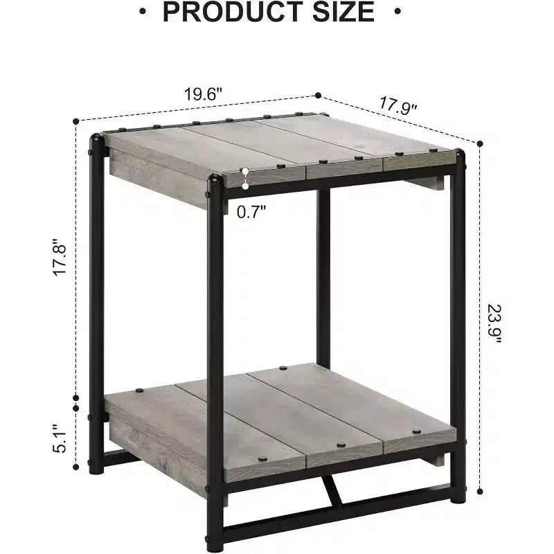 Table d'appoint pivotante à 360° avec station de charge et 3 niveaux de rangement