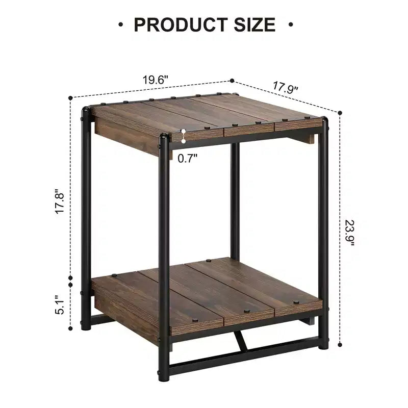 Table d'appoint pivotante à 360° avec station de charge et 3 niveaux de rangement
