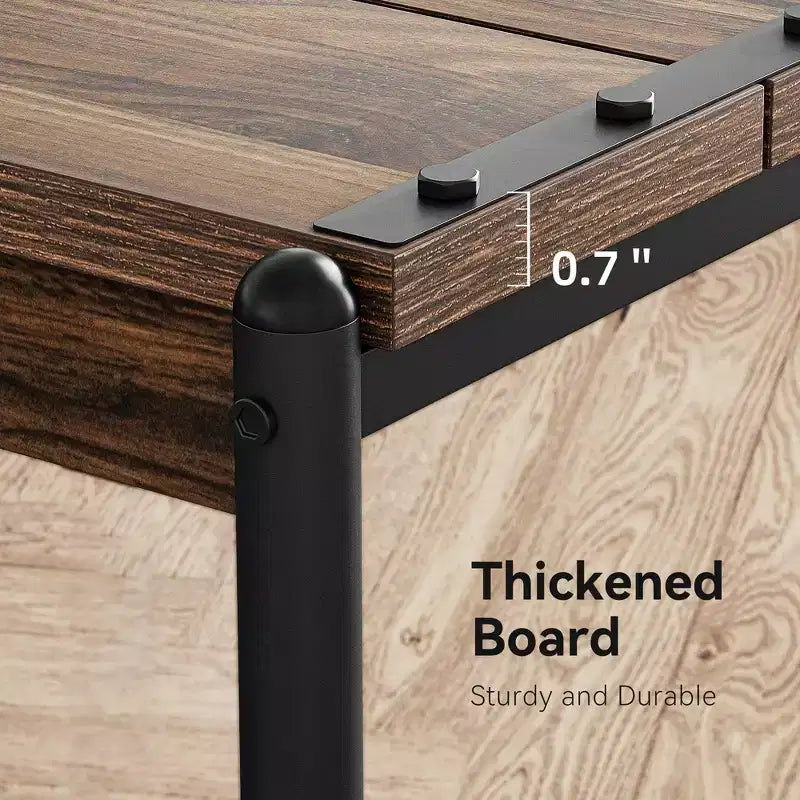 Table d'appoint pivotante à 360° avec station de charge et 3 niveaux de rangement