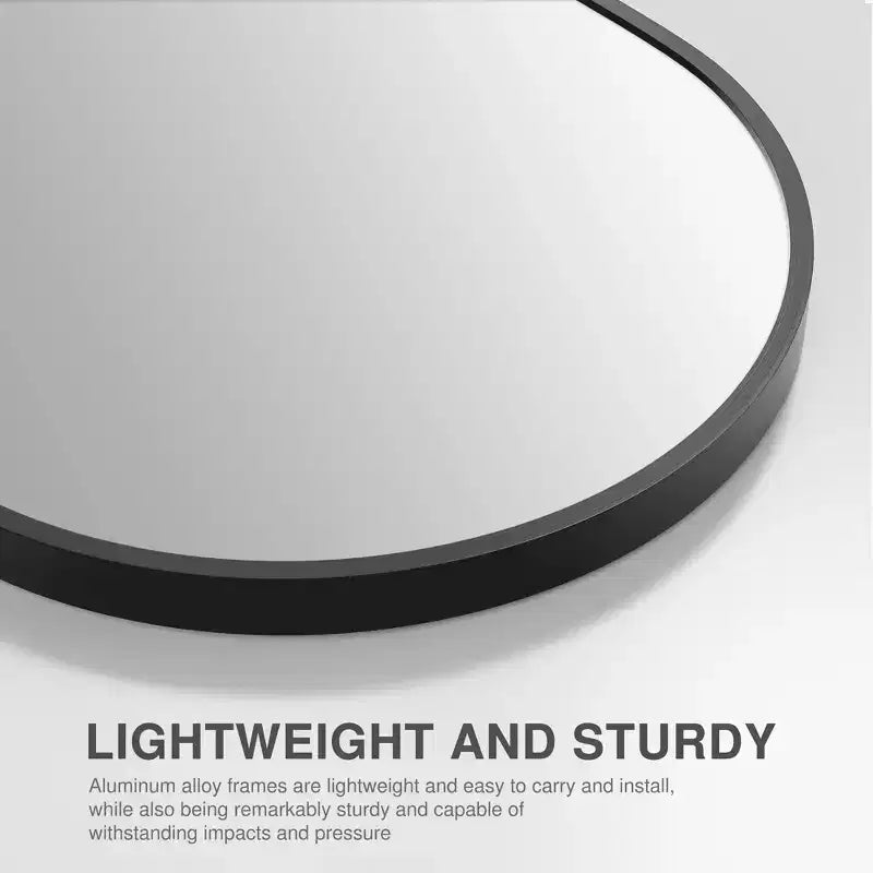 Miroir suspendu rectangulaire noir à double face en aluminium à bord fin