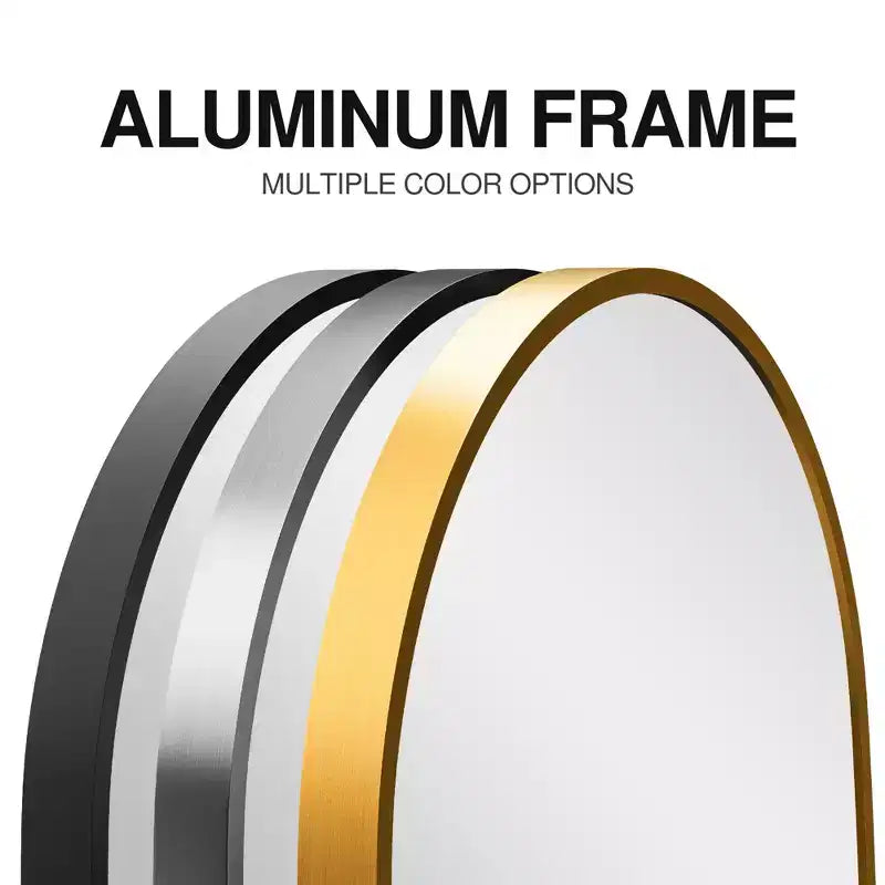 Miroir suspendu rectangulaire noir à double face en aluminium à bord fin
