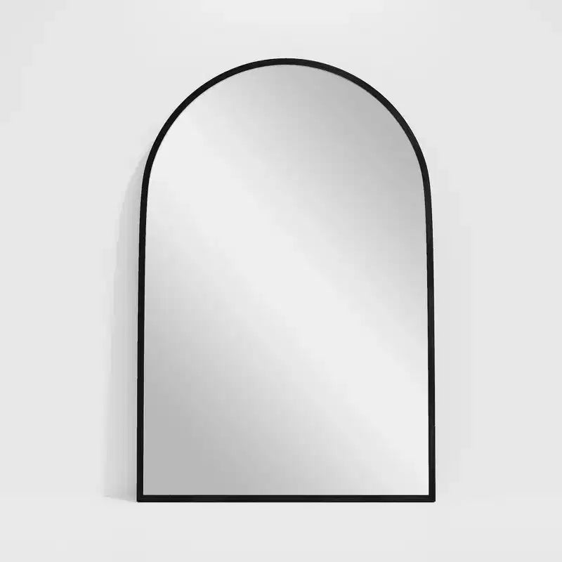 Miroir suspendu rectangulaire noir à double face en aluminium à bord fin