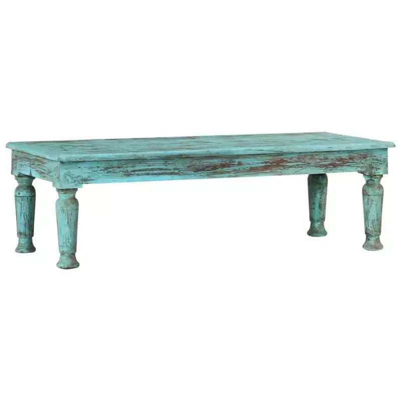 vidaXL Coffee Table Multicolor Solid reclaimed wood 43.3 x 19.7 x 13.4 in