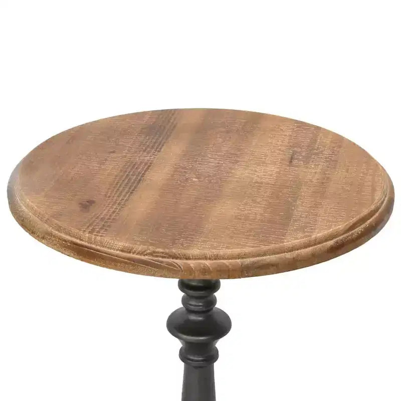 vidaXL End Table Brown Solid fir wood and steel Small Simplistic