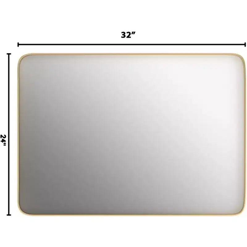 Miroir de salle de bain moderne en aluminium à cadre profond doré
