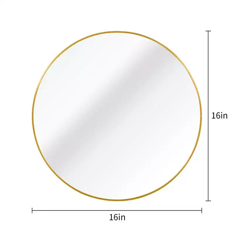 Miroir mural rond moderne en or brossé, miroir décoratif cercle en métal