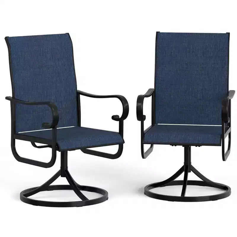 Outdoor Patio Swivel Chair, All-Weather Breathable Textilene, Metal Rocking Frame, for Garden, Lawn, Backyard