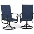 Outdoor Patio Swivel Chair, All-Weather Breathable Textilene, Metal Rocking Frame, for Garden, Lawn, Backyard