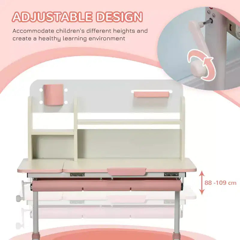 Pupitre d'étude en bois pour enfants, réglable en hauteur, avec plateau inclinable