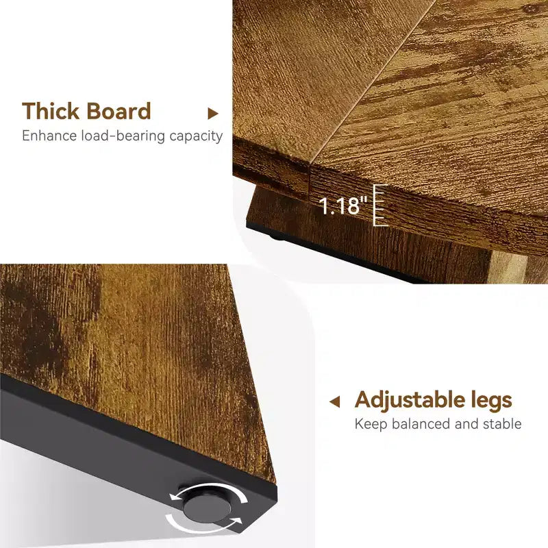 Table à manger ronde de 120 cm pour 4 à 6 personnes, table de cuisine circulaire de style ferme