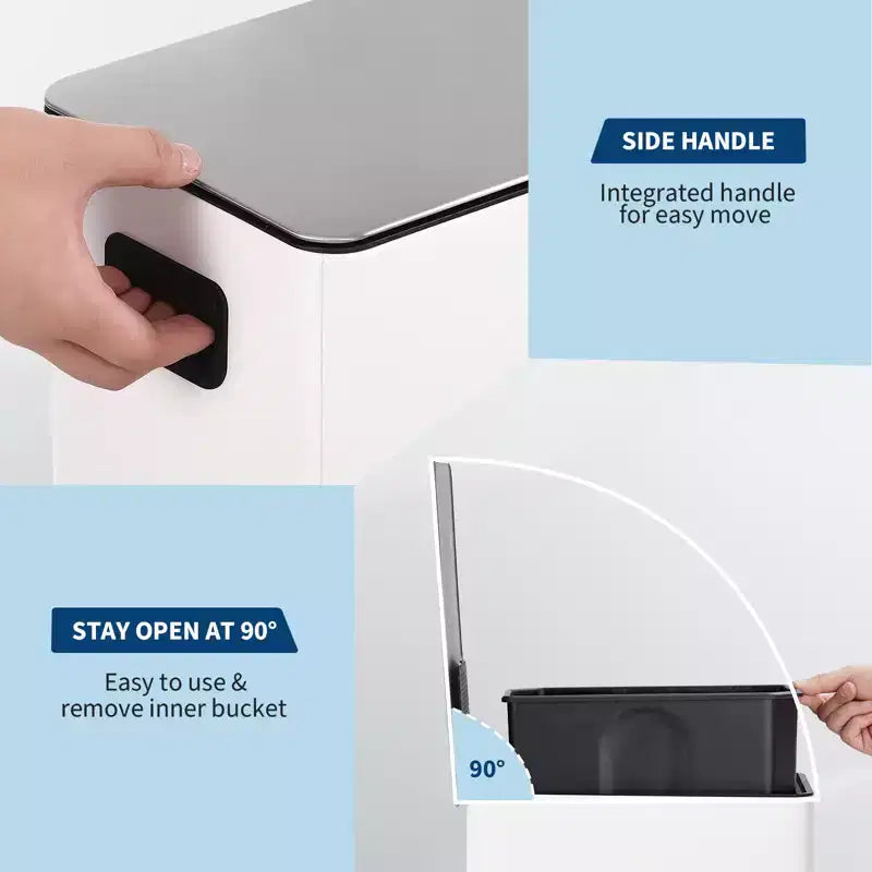 Poubelle à pédale fine à fermeture douce 15 litres (4 gallons) en acier inoxydable pour l'intérieur