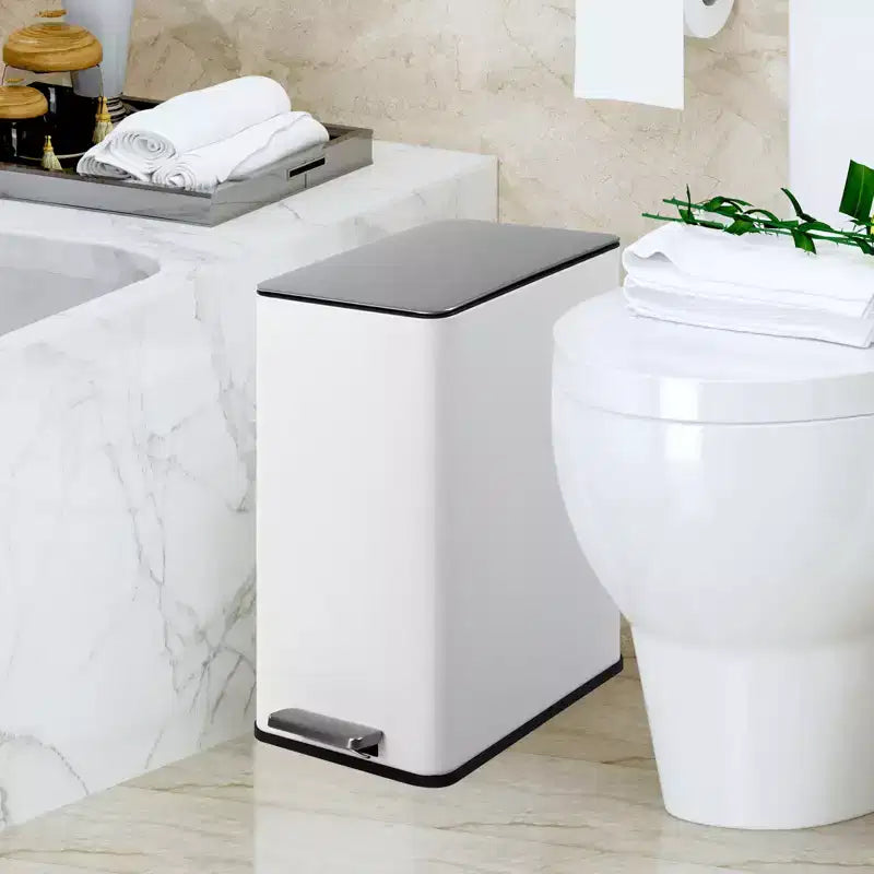 Poubelle à pédale fine à fermeture douce 15 litres (4 gallons) en acier inoxydable pour l'intérieur
