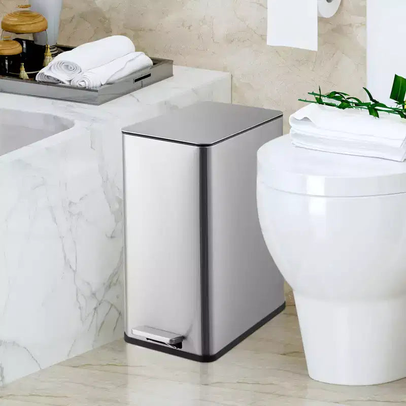 Poubelle à pédale fine à fermeture douce 15 litres (4 gallons) en acier inoxydable pour l'intérieur