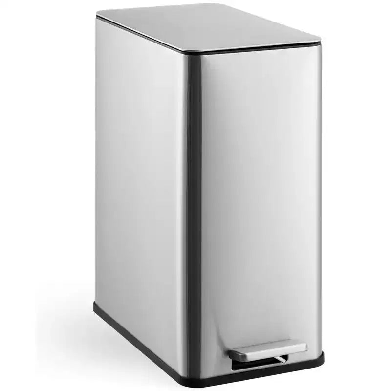 Poubelle à pédale fine à fermeture douce 15 litres (4 gallons) en acier inoxydable pour l'intérieur