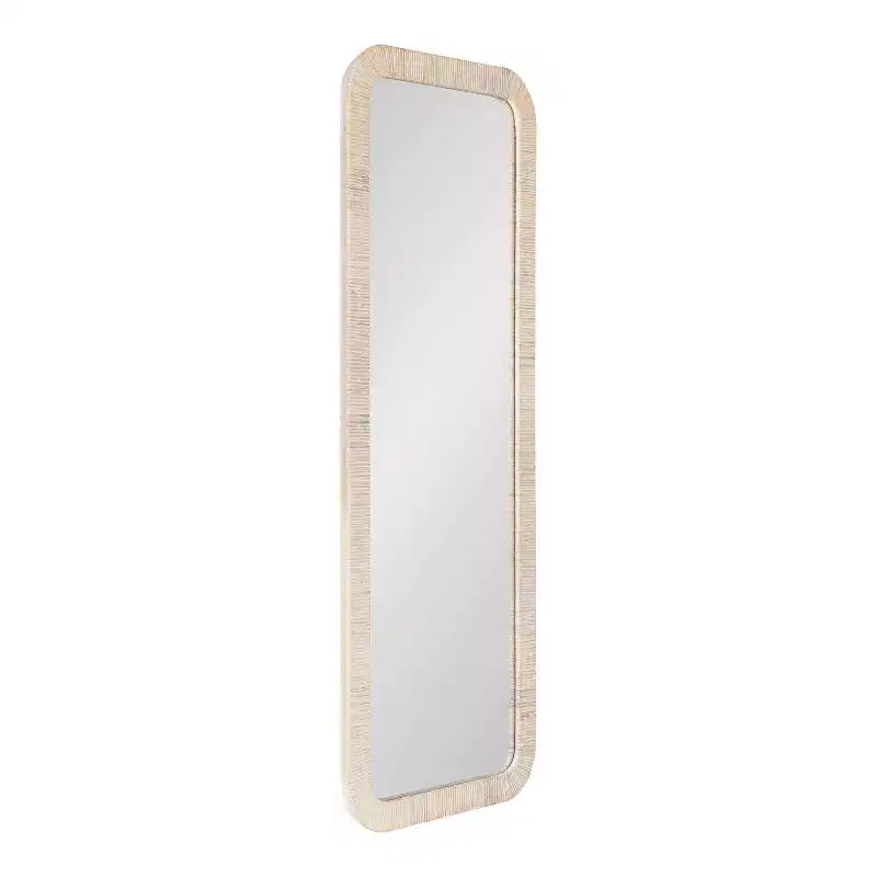 Kate and Laurel Rahfy Rectangle Framed Wall Mirror, White, 18x48