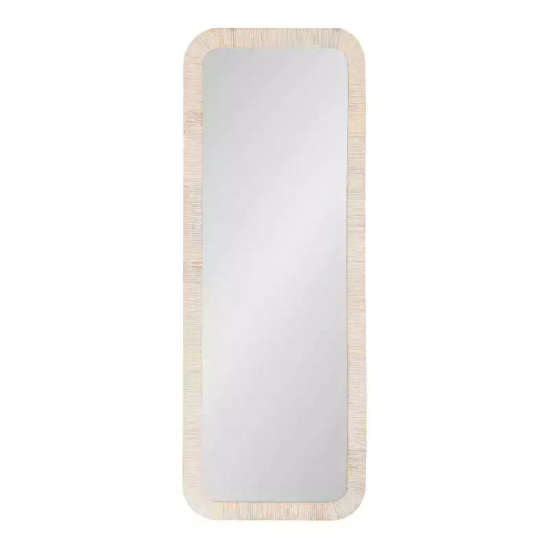 Miroir Mural Rectangulaire Encadré, Blanc, 18x48