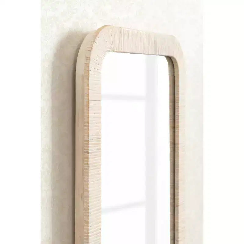 Miroir Mural Rectangulaire Encadré, Blanc, 18x48