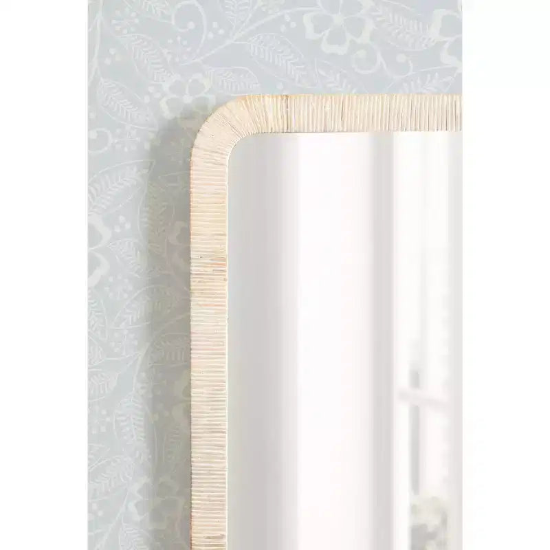 Miroir Mural Rectangulaire Encadré, Blanc, 18x48