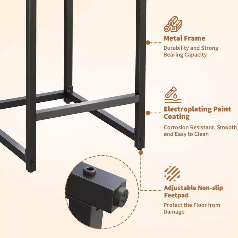 Tabourets de bar modernes en similicuir, hauteur comptoir avec dossier ergonomique et repose-pieds stable