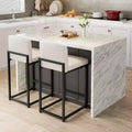 Tabourets de bar modernes en similicuir, hauteur comptoir avec dossier ergonomique et repose-pieds stable