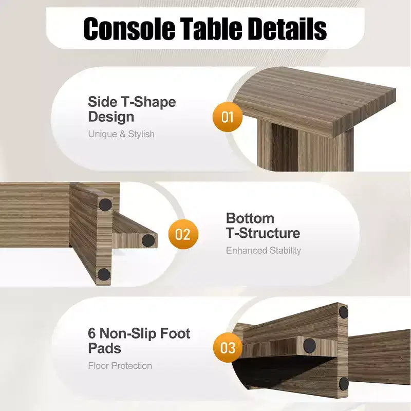 Console étroite en bois moderne pour entrée et salon
