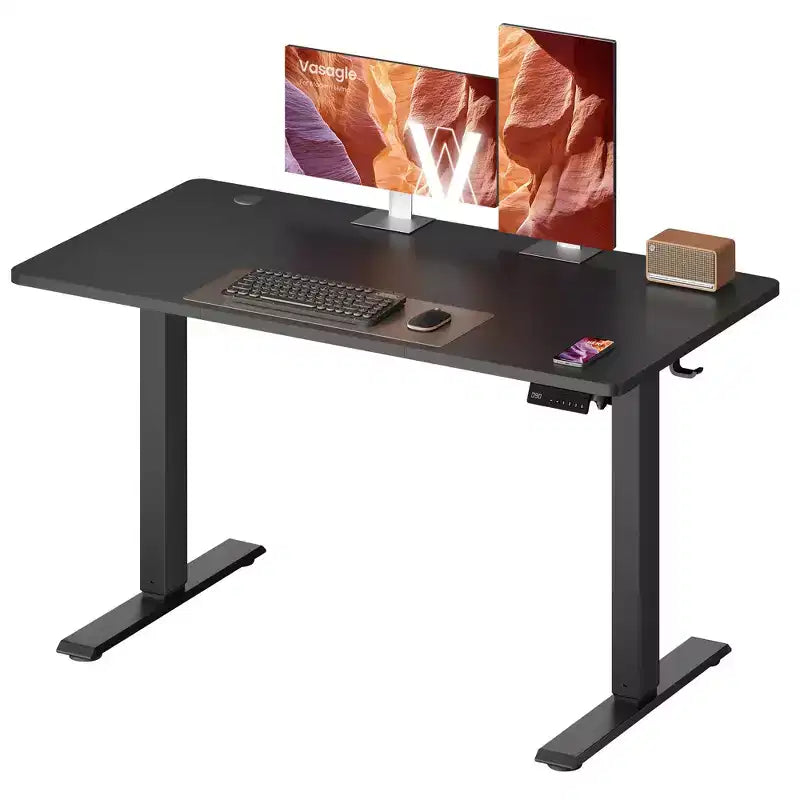 VASAGLE Electric Standing Desk, Height Adjustable Desk, Sedentary Reminder, 4 Memory Heights, for Home Office, 47.2 x 23.6 Inches