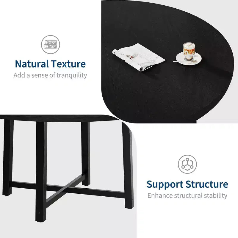 Table à manger ronde industrielle peu encombrante en bois marron rustique et cadre en métal