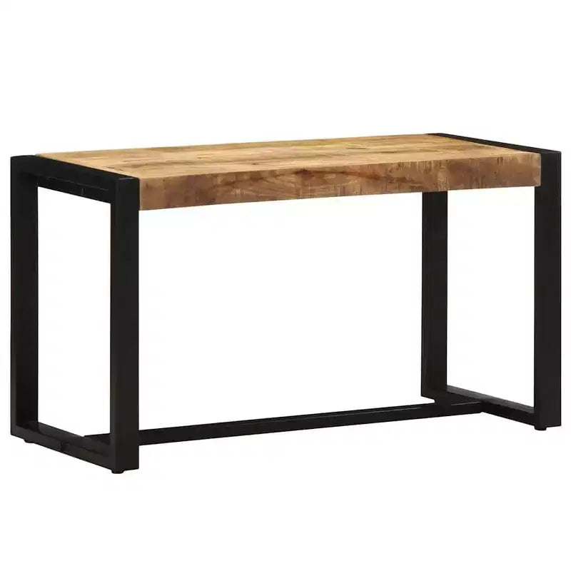 Banc en bois naturel massif brut de manguier, fer