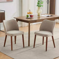 Modern Wingback Dining Chairs Set of 2, Upholstered Linen Kitchen Chairs with Thick Cushions, Ergonomic High Back and Rubberwood Legs