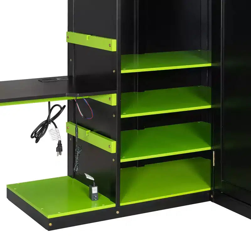 Lit mezzanine de jeu en bois pleine grandeur avec bureau, lit mezzanine pleine grandeur avec étagères de rangement multiples