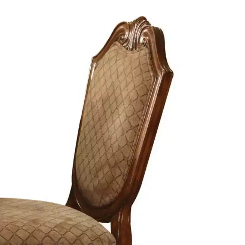 Chaises de salle à manger tissu/merisier