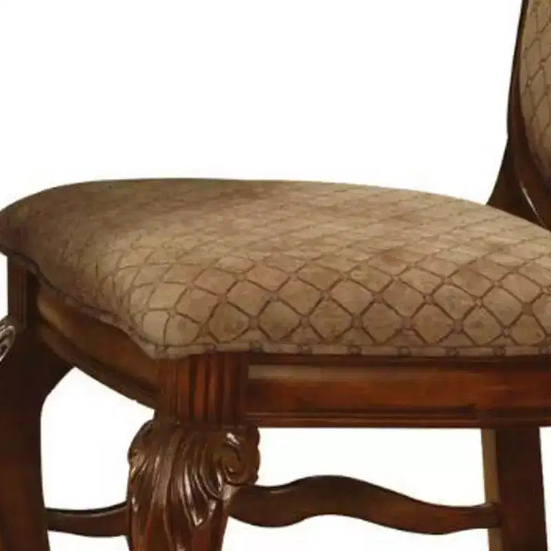 Chaises de salle à manger tissu/merisier