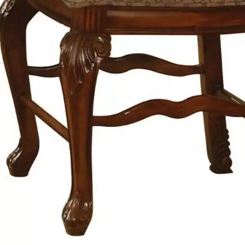 Chaises de salle à manger tissu/merisier