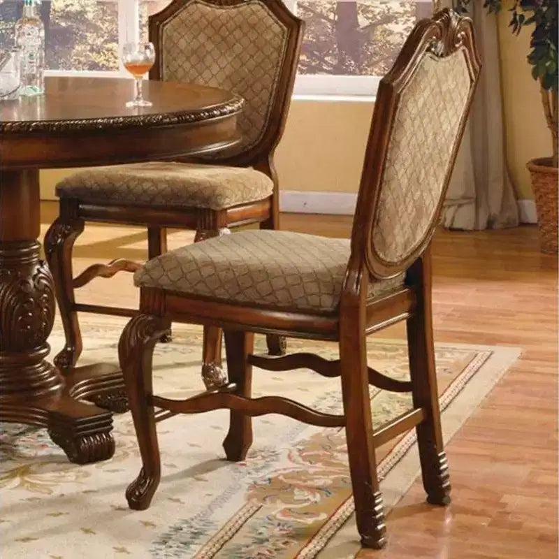 Chaises de salle à manger tissu/merisier