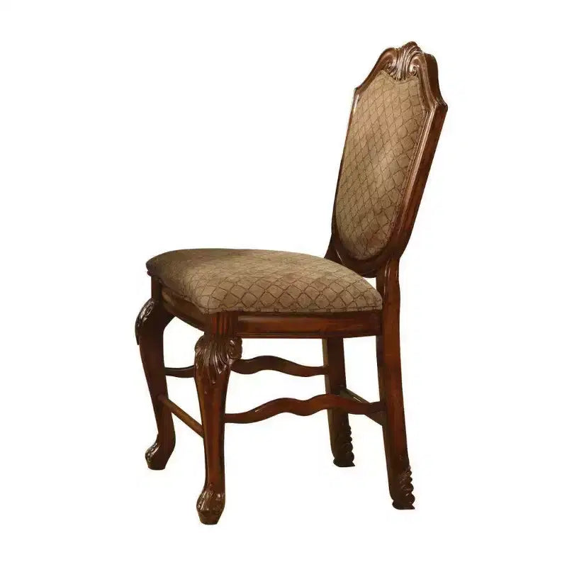 Chaises de salle à manger tissu/merisier