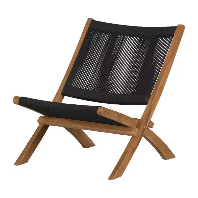 Chaise longue noire/naturel finition brillante, cadre en bois, nettoyage localisé, assemblage requis