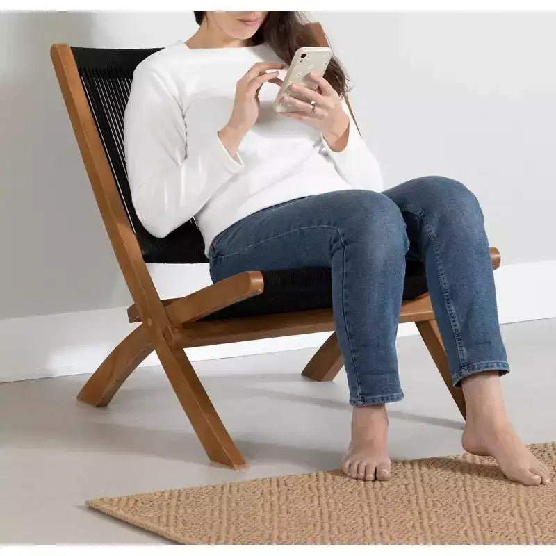 Chaise longue noire/naturel finition brillante, cadre en bois, nettoyage localisé, assemblage requis