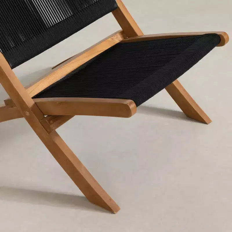 Chaise longue noire/naturel finition brillante, cadre en bois, nettoyage localisé, assemblage requis