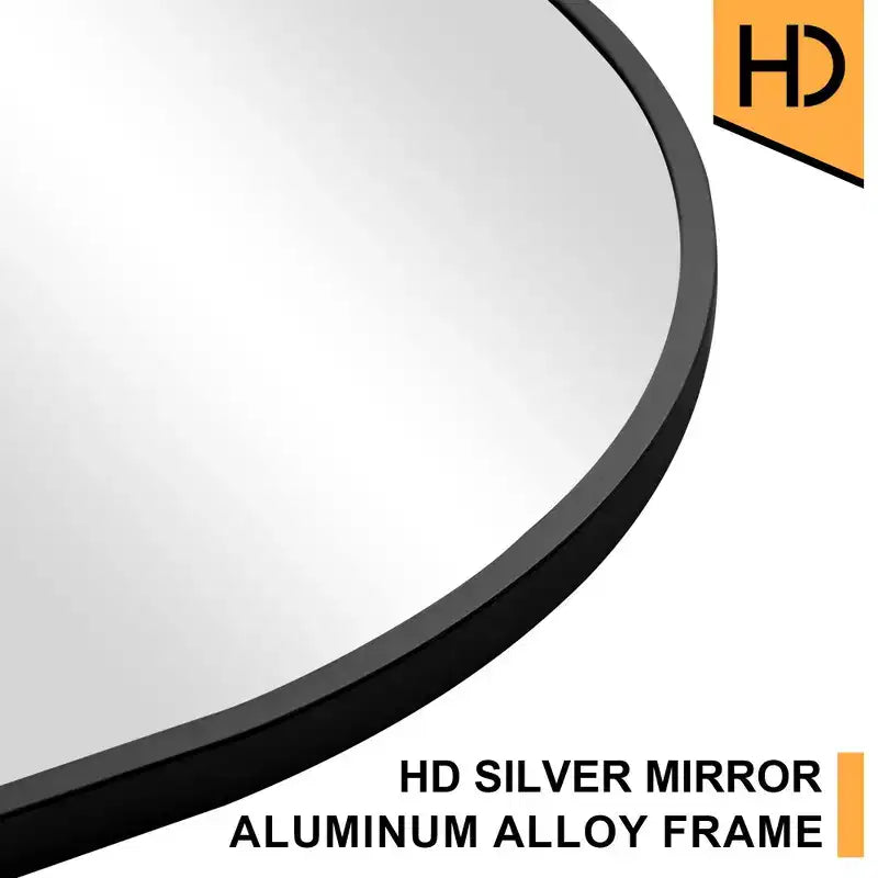 Miroir pleine longueur arqué à cadre métallique, miroir sur pied, miroir de coiffeuse.