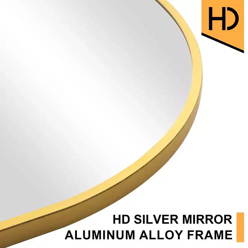 Miroir pleine longueur arqué à cadre métallique, miroir sur pied, miroir de coiffeuse.