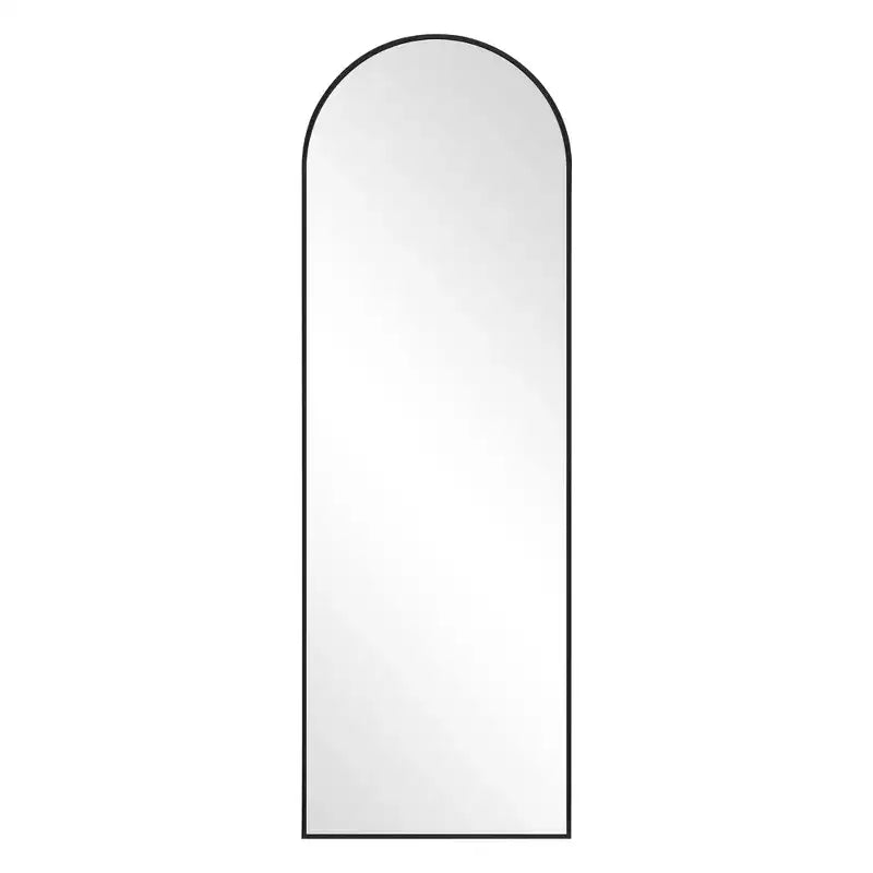 Miroir pleine longueur arqué à cadre métallique, miroir sur pied, miroir de coiffeuse.