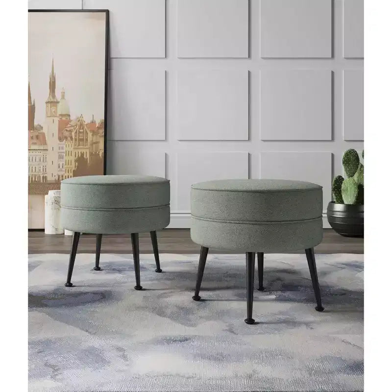 Pouf rembourré en tissu de polyester mélangé
