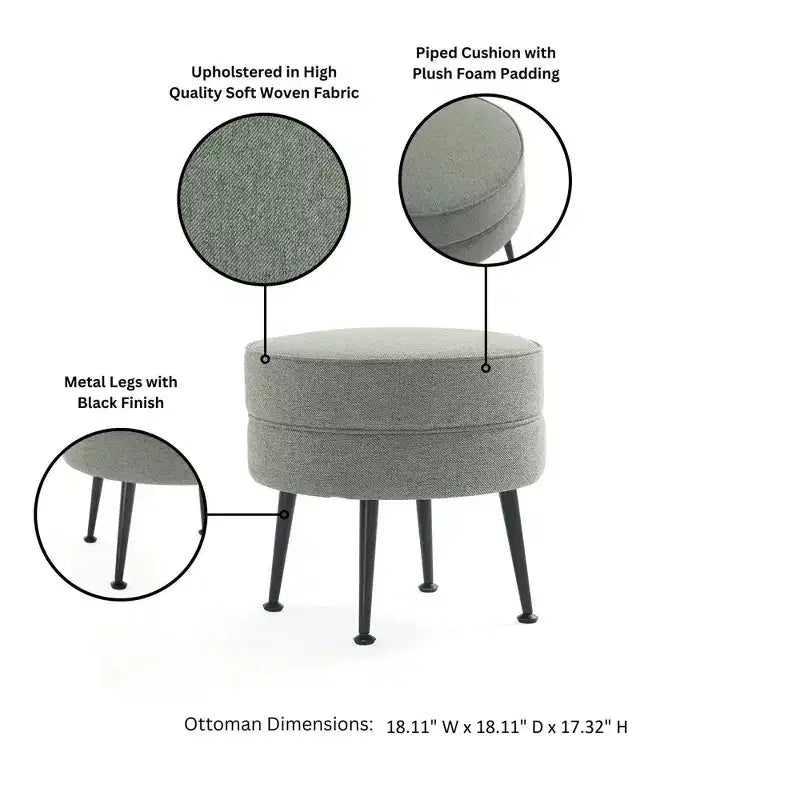 Pouf rembourré en tissu de polyester mélangé