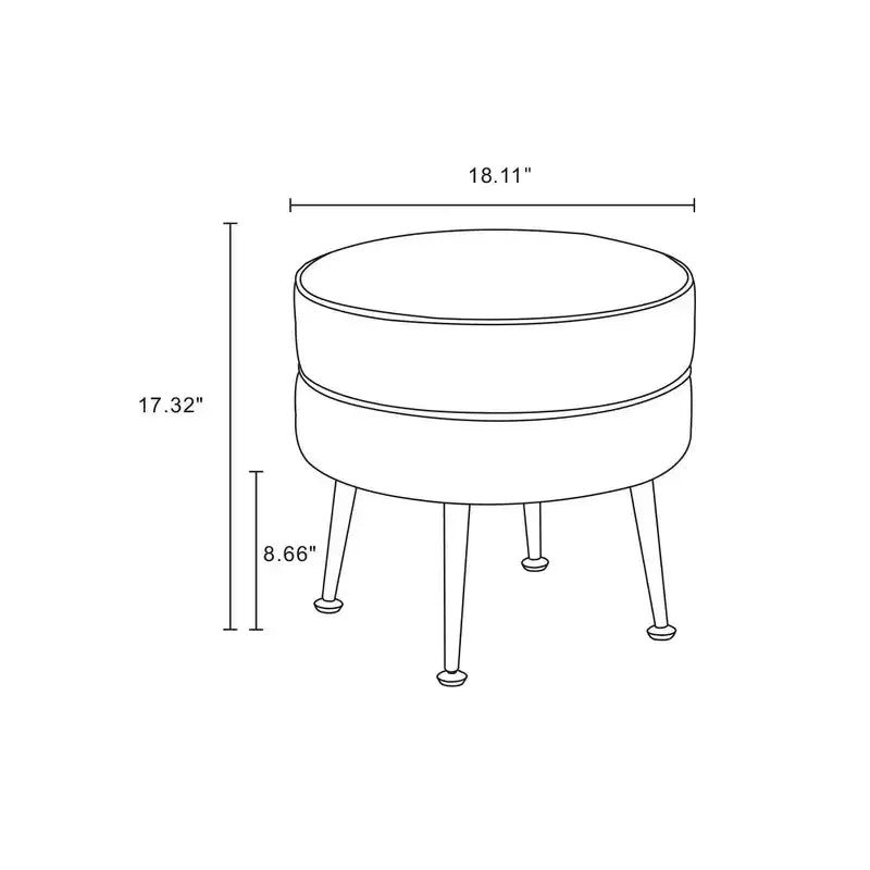 Pouf rembourré en tissu de polyester mélangé