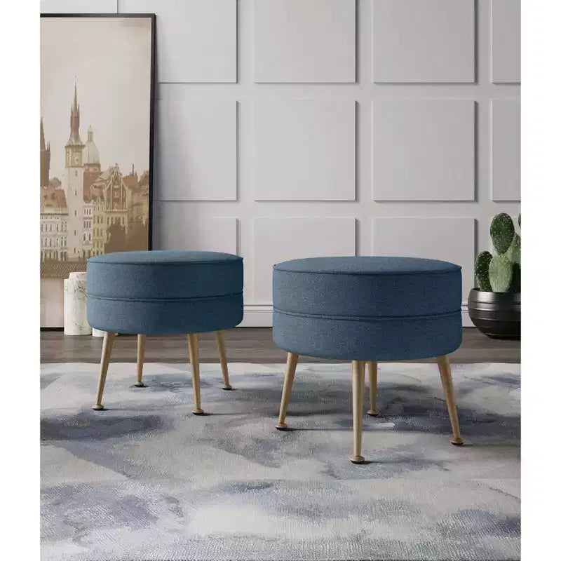 Pouf rembourré en tissu de polyester mélangé