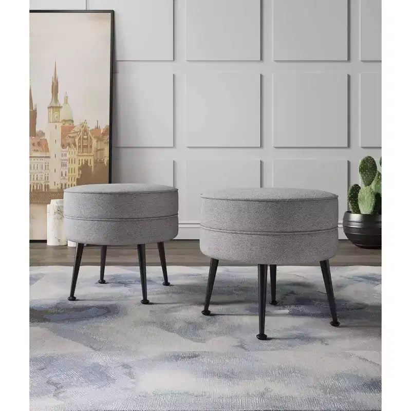 Pouf rembourré en tissu de polyester mélangé